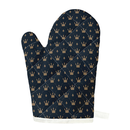 Vintage Crown Pattern Print Single Oven Mitt