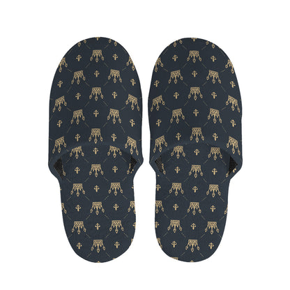 Vintage Crown Pattern Print Slippers