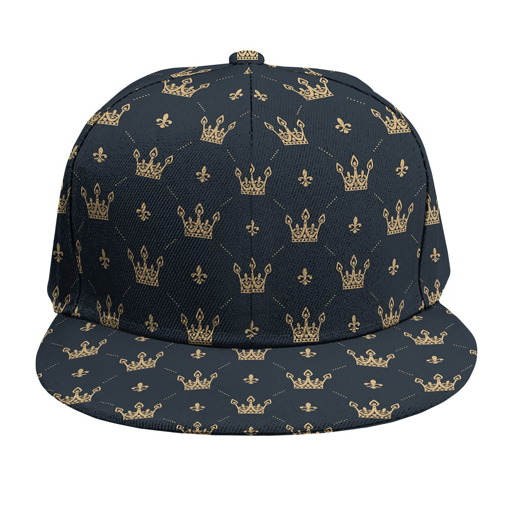 Vintage Crown Pattern Print Snapback Cap