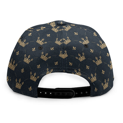 Vintage Crown Pattern Print Snapback Cap