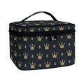 Vintage Crown Pattern Print Travel Makeup Bag
