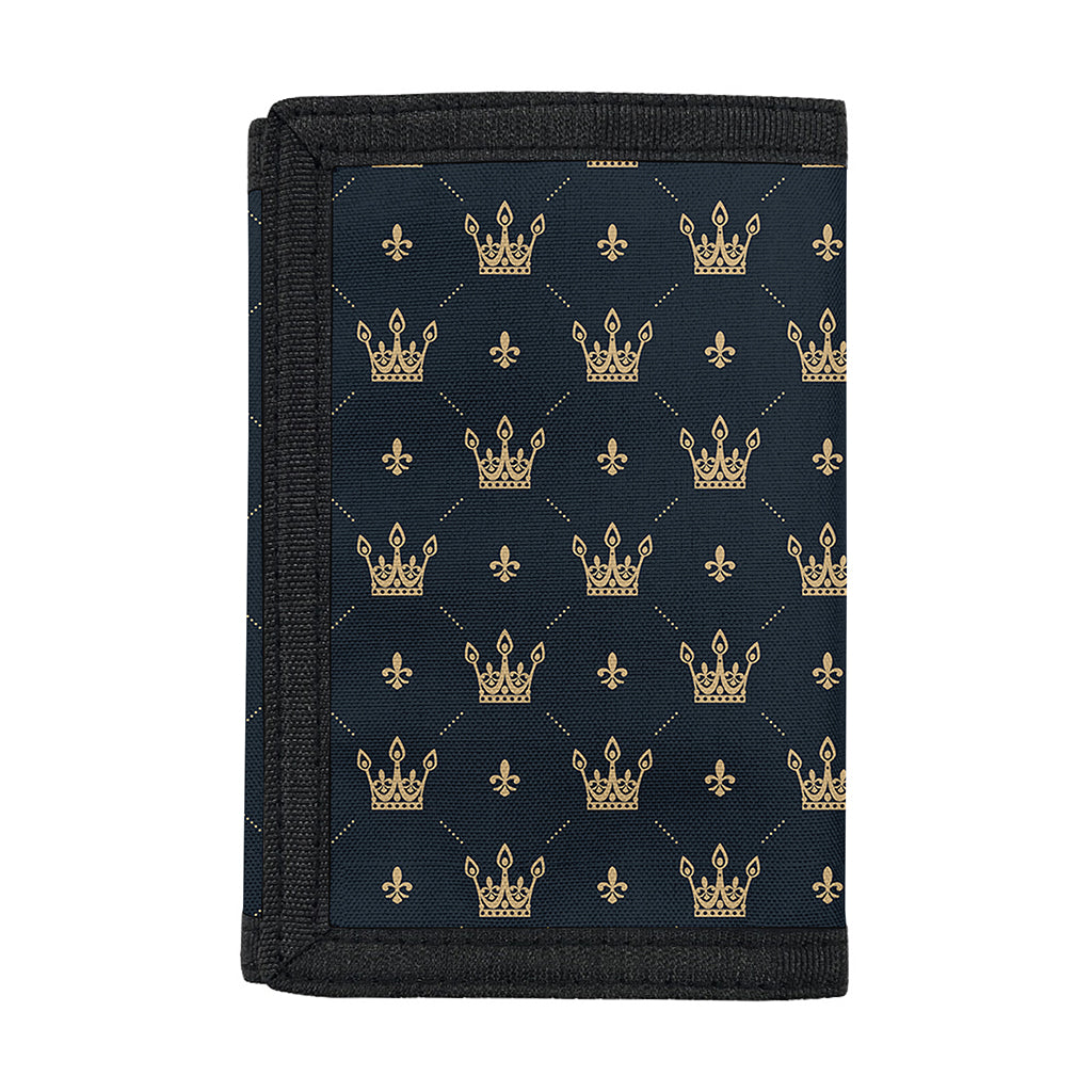 Vintage Crown Pattern Print Trifold Wallet