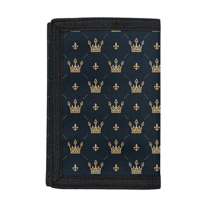 Vintage Crown Pattern Print Trifold Wallet