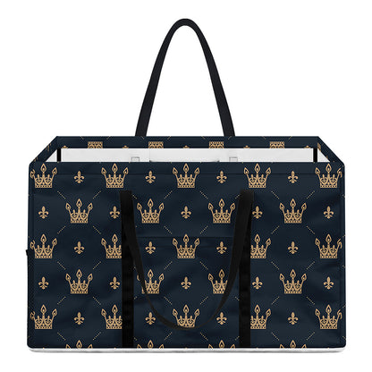 Vintage Crown Pattern Print Utility Tote Bag