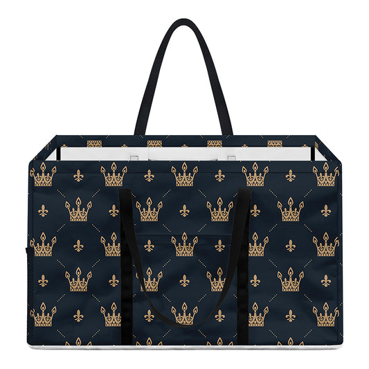 Vintage Crown Pattern Print Utility Tote Bag