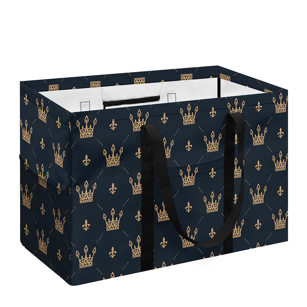 Vintage Crown Pattern Print Utility Tote Bag