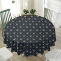 Vintage Crown Pattern Print Waterproof Round Tablecloth