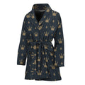 Vintage Crown Pattern Print Women's Bathrobe