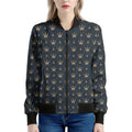 Vintage Crown Pattern Print Women's Bomber Jacket