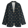 Vintage Crown Pattern Print Women's Cotton Blazer