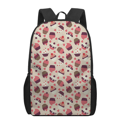 Vintage Cupcake Pattern Print 17 Inch Backpack