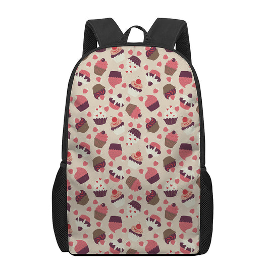 Vintage Cupcake Pattern Print 17 Inch Backpack