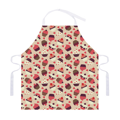 Vintage Cupcake Pattern Print Adjustable Apron