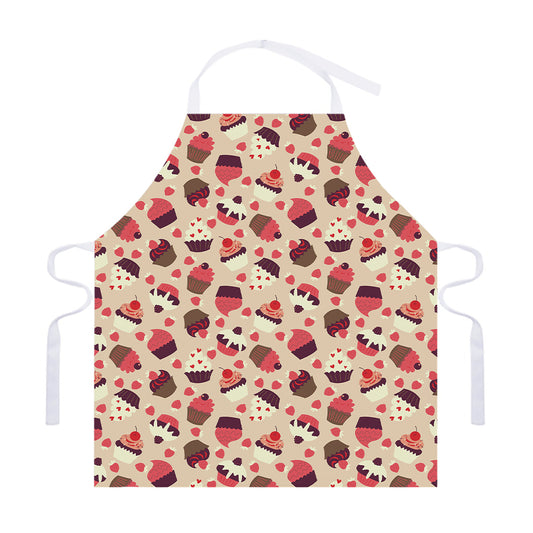 Vintage Cupcake Pattern Print Adjustable Apron