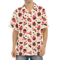 Vintage Cupcake Pattern Print Aloha Shirt