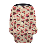Vintage Cupcake Pattern Print Baby Seat Cover