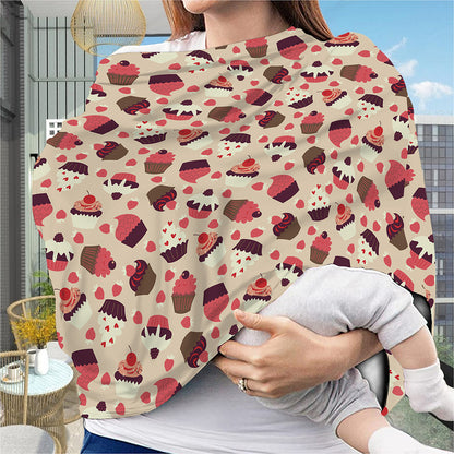 Vintage Cupcake Pattern Print Baby Seat Cover