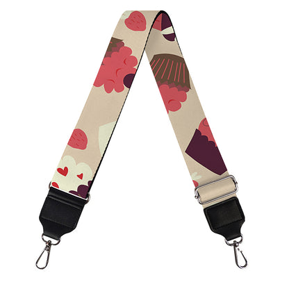 Vintage Cupcake Pattern Print Bag Strap