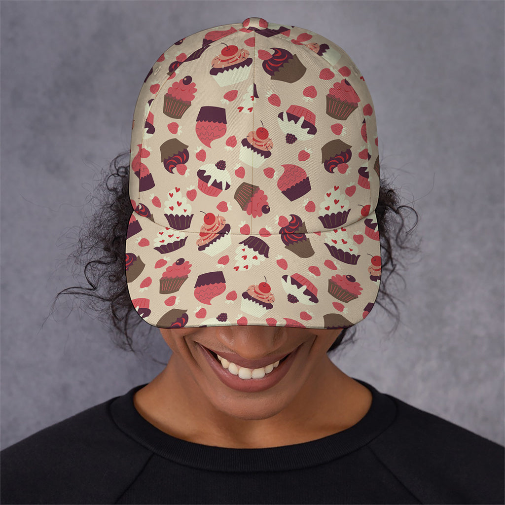 Vintage Cupcake Pattern Print Baseball Cap