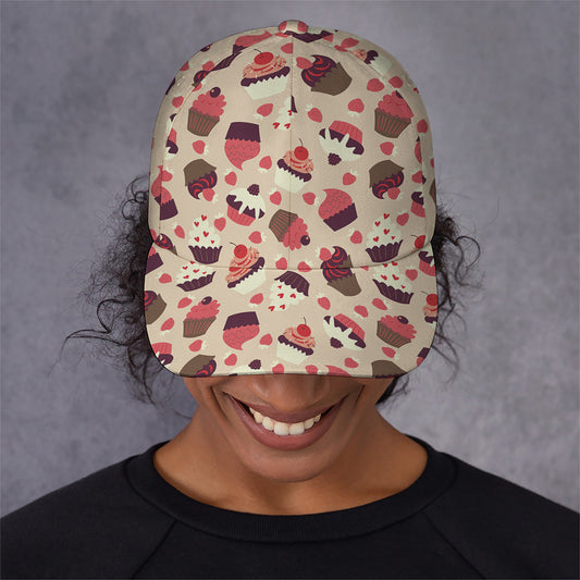 Vintage Cupcake Pattern Print Baseball Cap