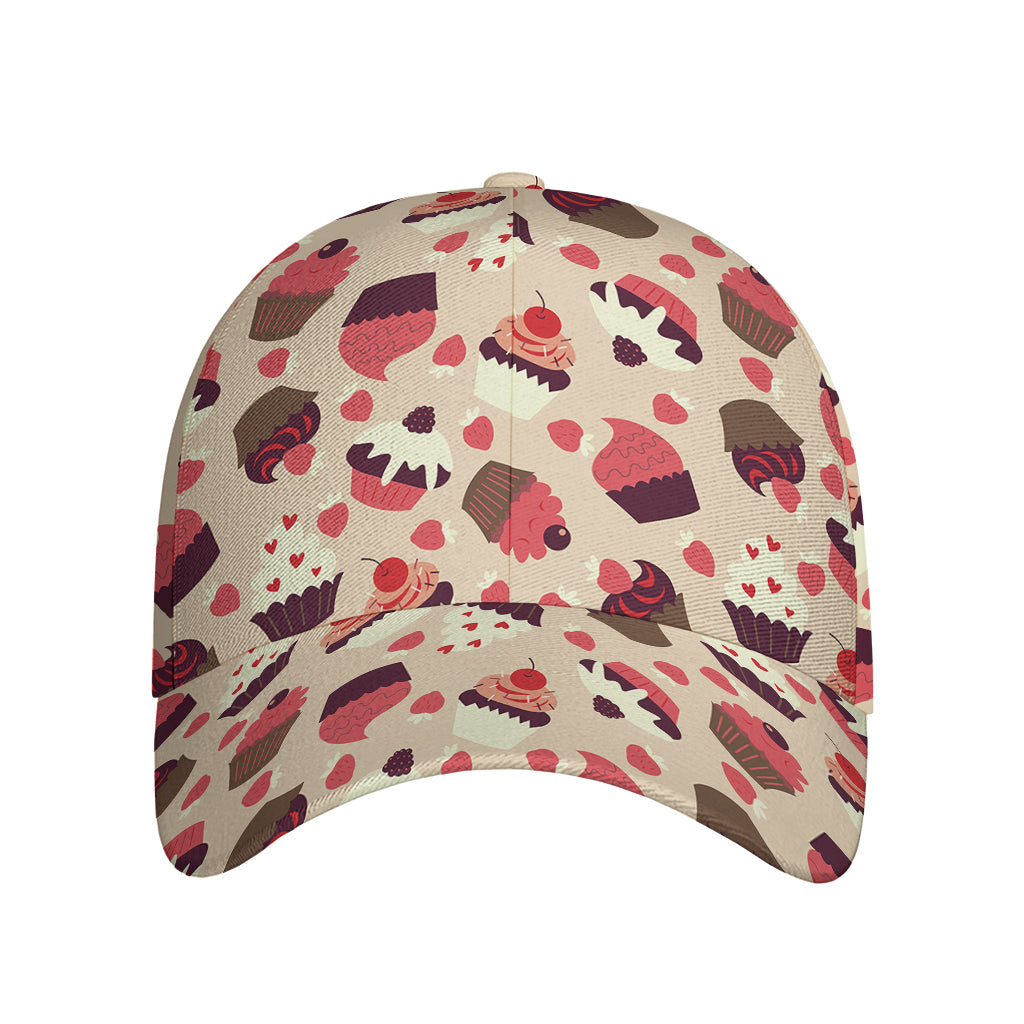 Vintage Cupcake Pattern Print Baseball Cap