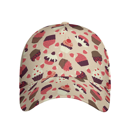 Vintage Cupcake Pattern Print Baseball Cap