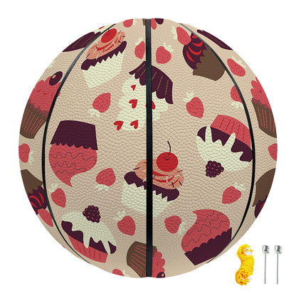 Vintage Cupcake Pattern Print Basketball