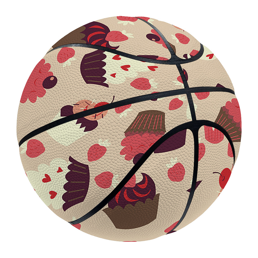Vintage Cupcake Pattern Print Basketball