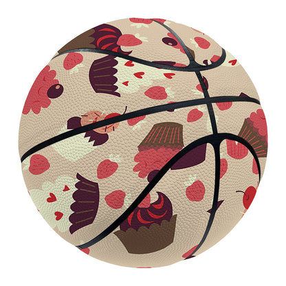Vintage Cupcake Pattern Print Basketball