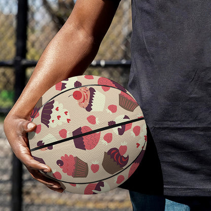 Vintage Cupcake Pattern Print Basketball