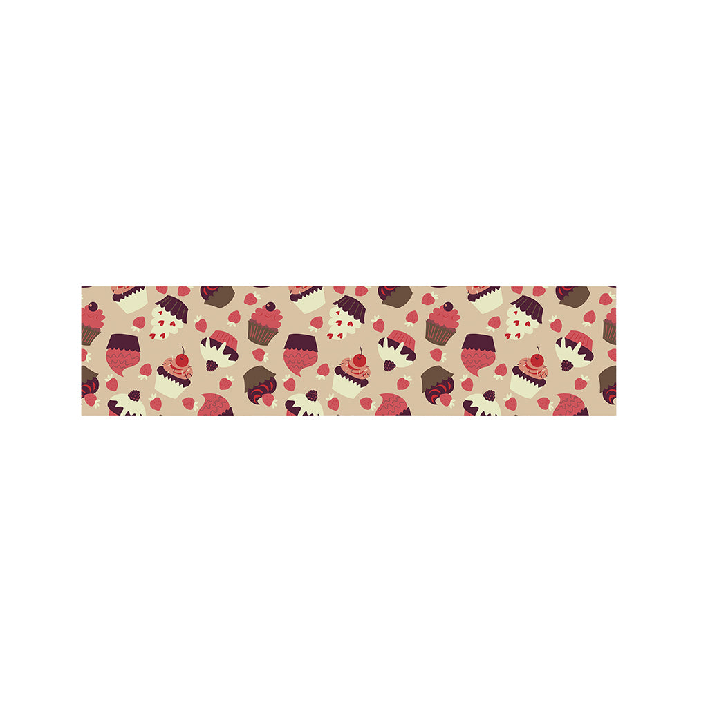 Vintage Cupcake Pattern Print Bed Runner