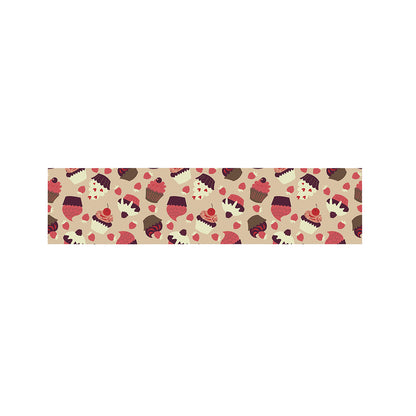 Vintage Cupcake Pattern Print Bed Runner