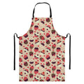 Vintage Cupcake Pattern Print Bib Apron With Pocket