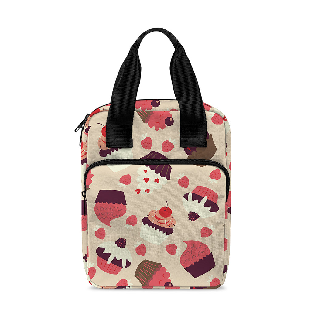Vintage Cupcake Pattern Print Bible Tote Bag