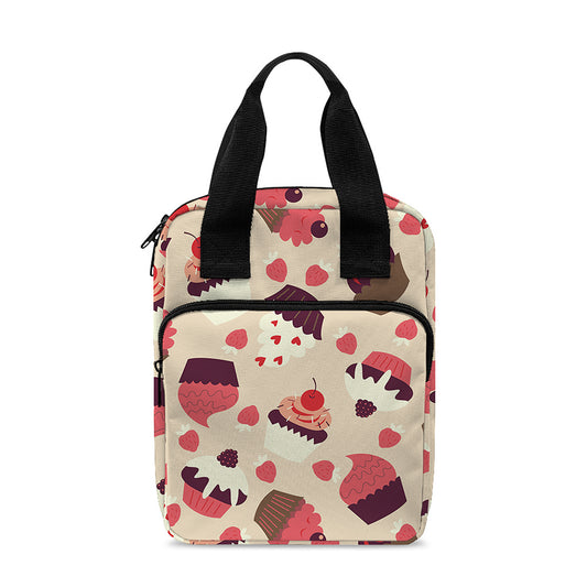 Vintage Cupcake Pattern Print Bible Tote Bag