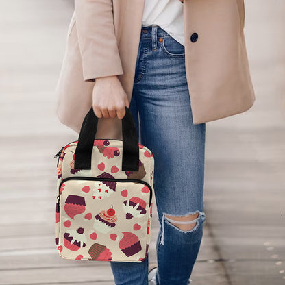 Vintage Cupcake Pattern Print Bible Tote Bag