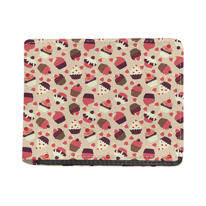 Vintage Cupcake Pattern Print Bifold Wallet