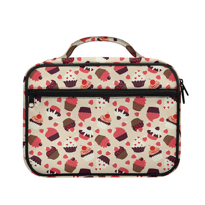 Vintage Cupcake Pattern Print Briefcase Bible Bag