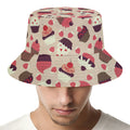 Vintage Cupcake Pattern Print Bucket Hat