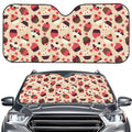 Vintage Cupcake Pattern Print Car Windshield Sun Shade