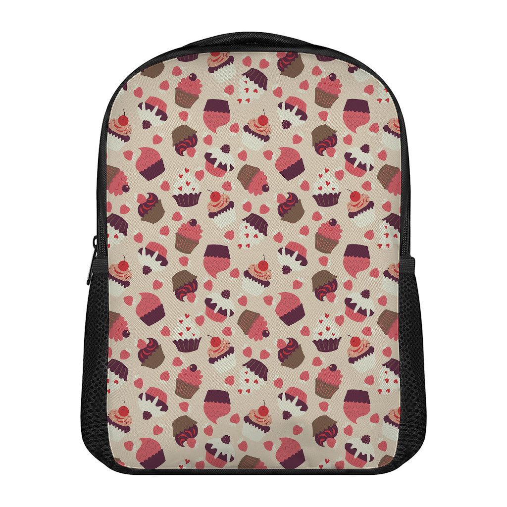 Vintage Cupcake Pattern Print Casual Backpack