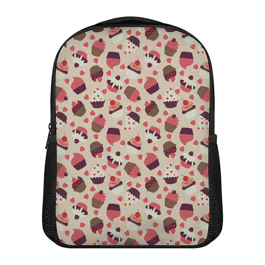 Vintage Cupcake Pattern Print Casual Backpack
