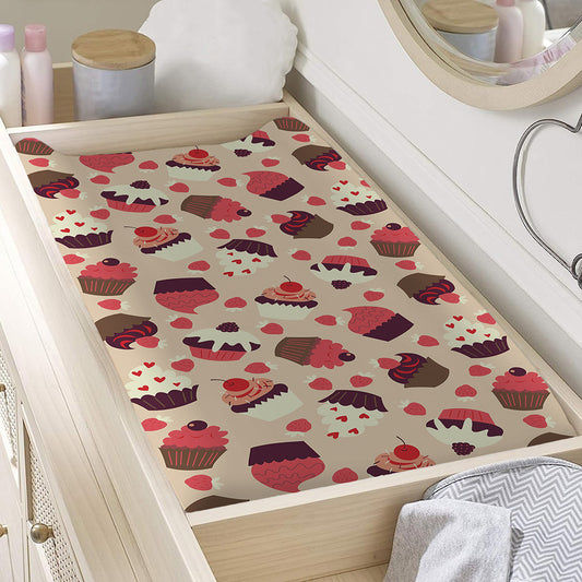 Vintage Cupcake Pattern Print Changing Pad Cover
