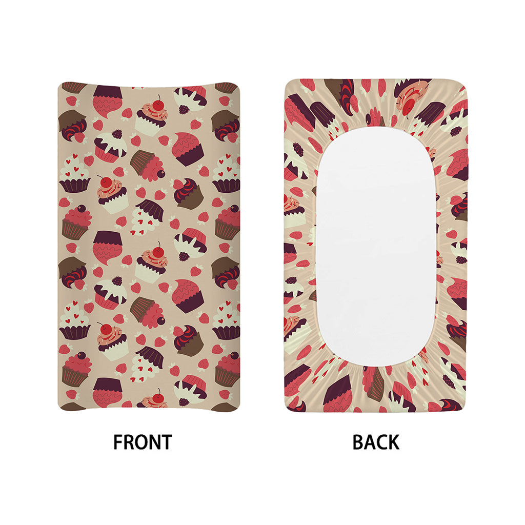 Vintage Cupcake Pattern Print Changing Pad Cover
