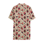 Vintage Cupcake Pattern Print Cotton Hawaiian Shirt