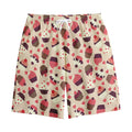 Vintage Cupcake Pattern Print Cotton Shorts