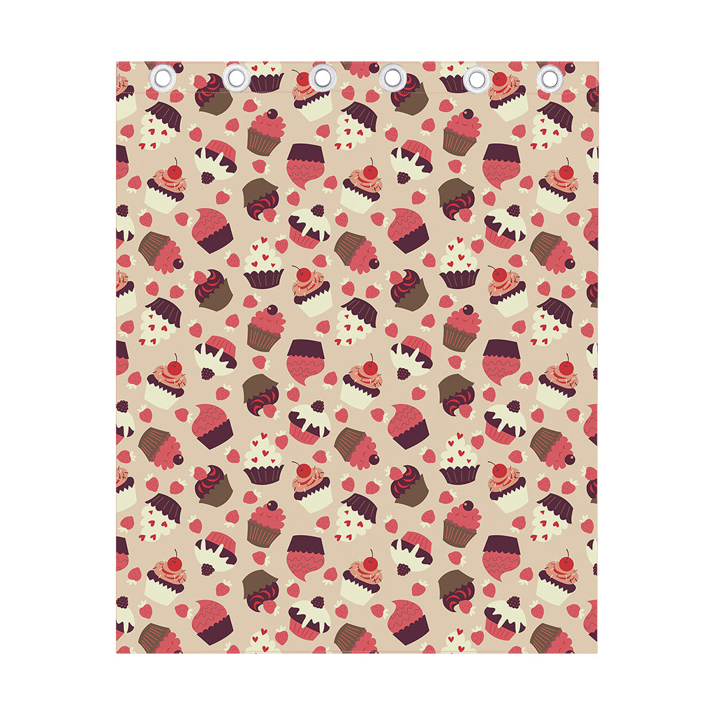 Vintage Cupcake Pattern Print Curtain