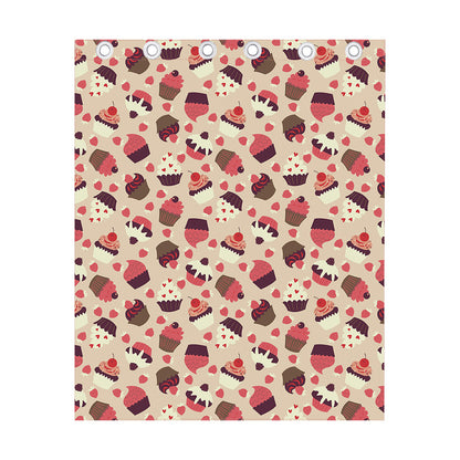 Vintage Cupcake Pattern Print Curtain