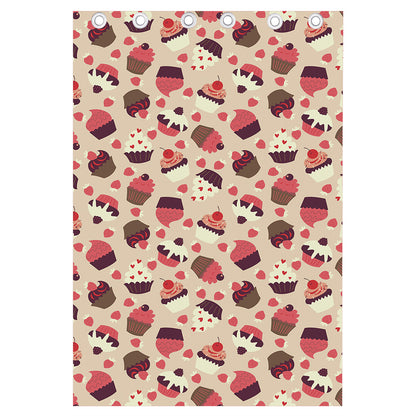 Vintage Cupcake Pattern Print Curtain