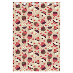 Vintage Cupcake Pattern Print Curtain